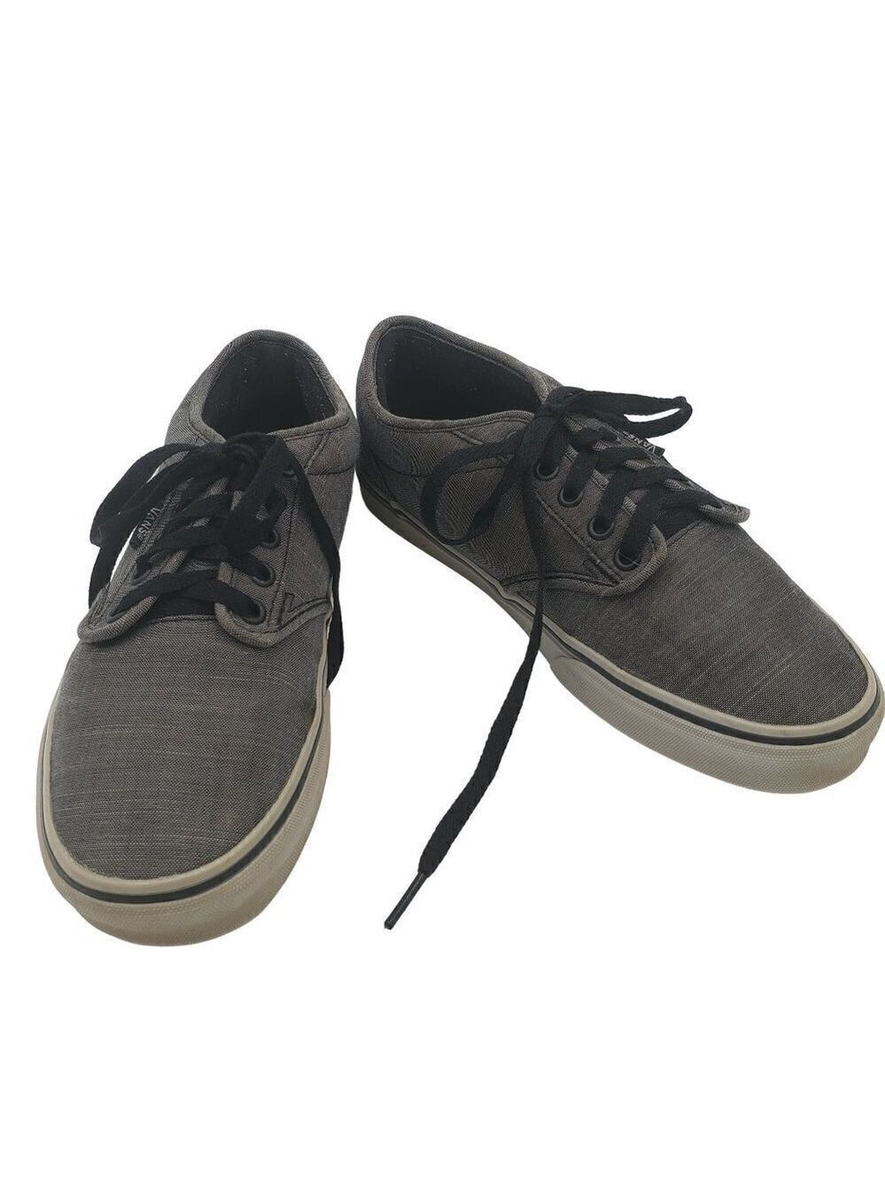 VANS Gray Lace Up Canvas Casual Skateboard Sneakers Shoes Size Mens 7 Womens 8.5